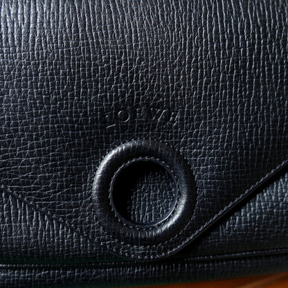 Loewe Vintage Black Leather Rumani Shoulder Flap Bag