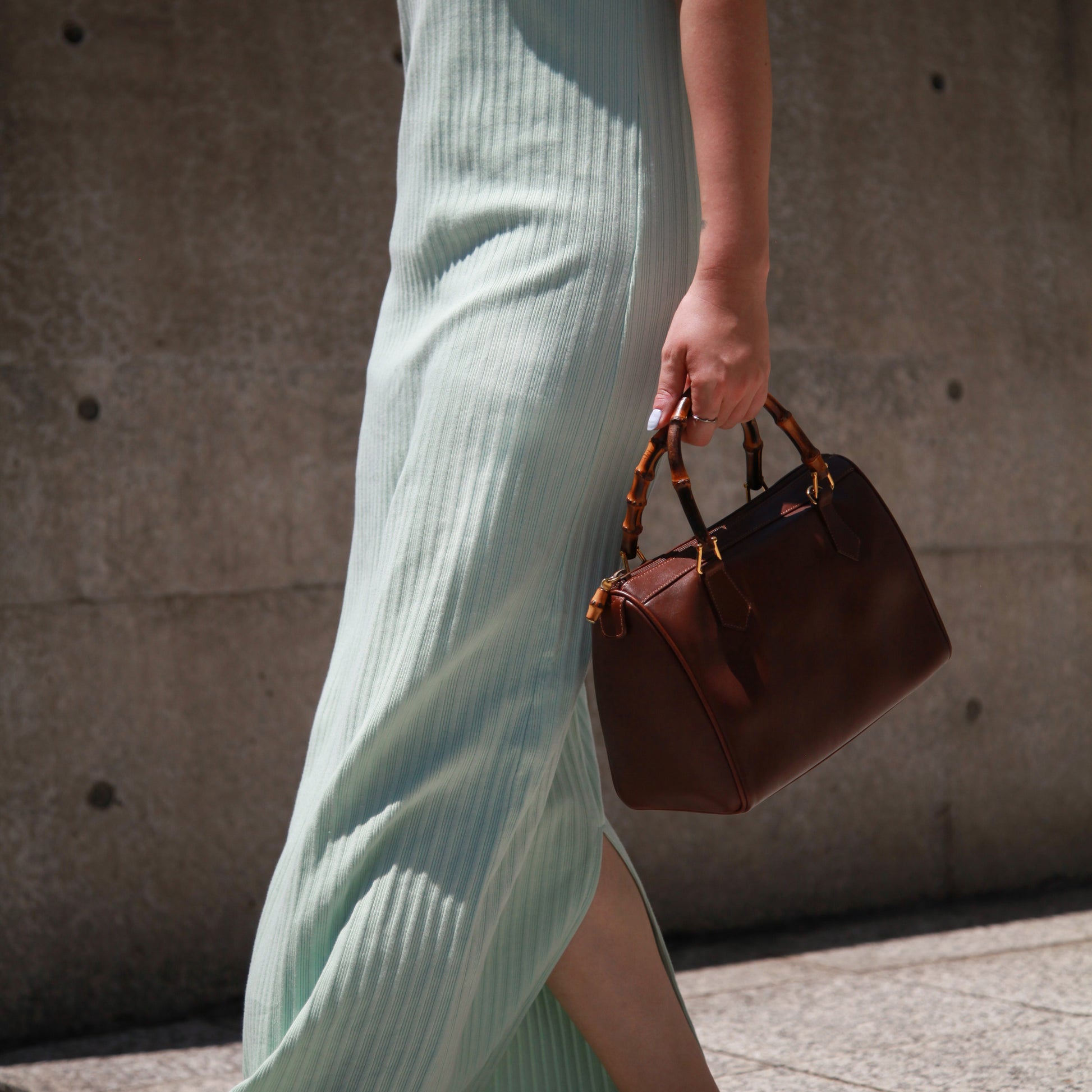 Gucci Vintage Brown Boston Bag with Bamboo Handles - The Tanpopo Room